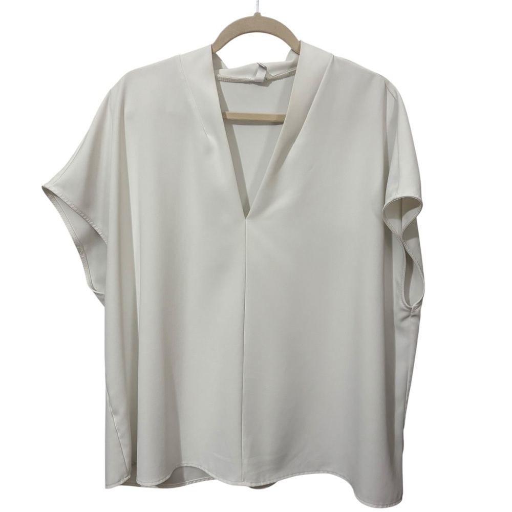 Glam White Dolman‎ Sleeve Blouse Relaxed Fit Boxy